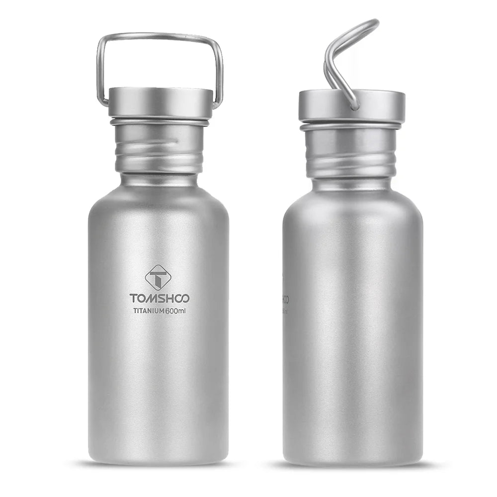 600ml Full Titanium Water Bottle with Extra Lid Ultralight I738848