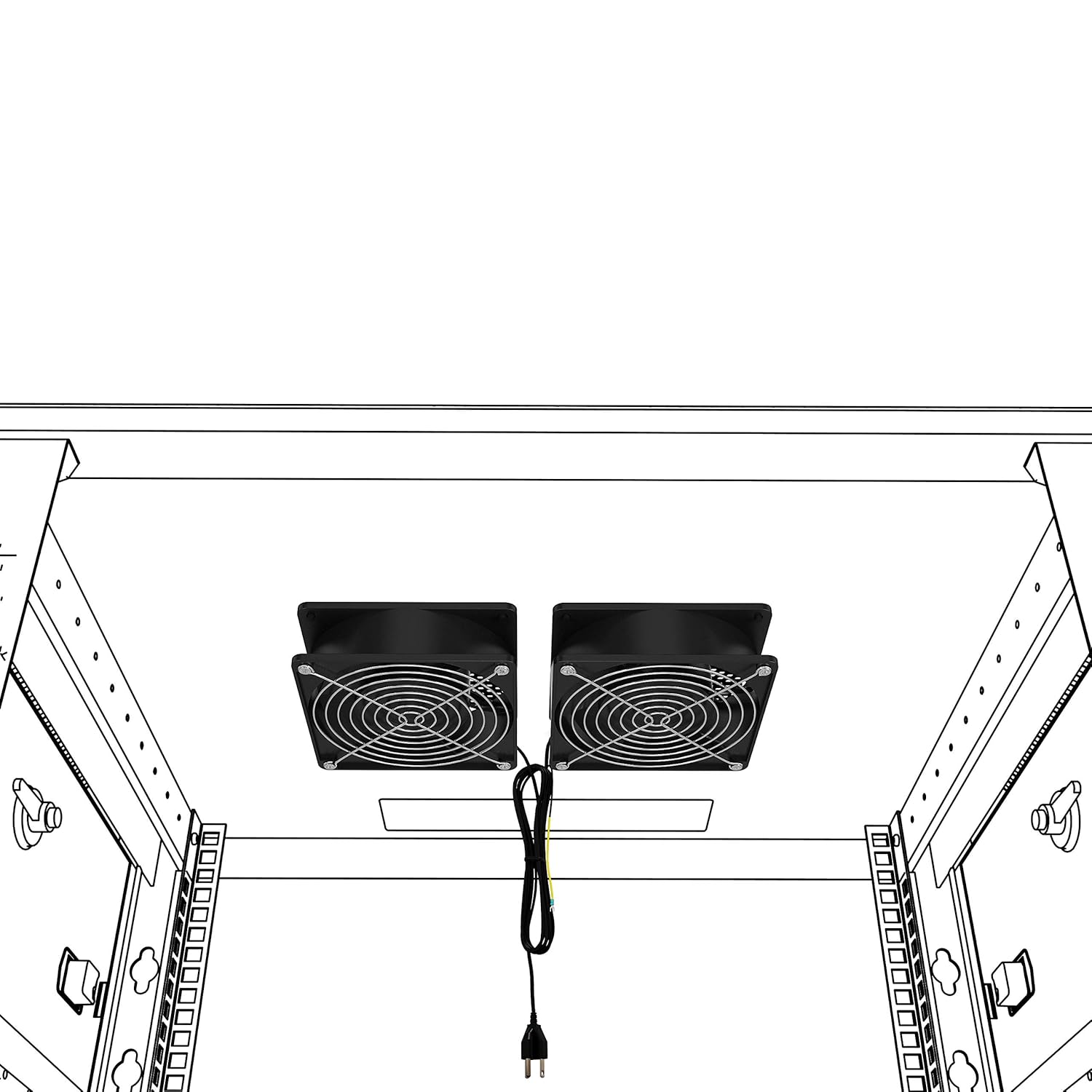 Dual 120mm 110V Server Rack Cooling Fan Kit V40838