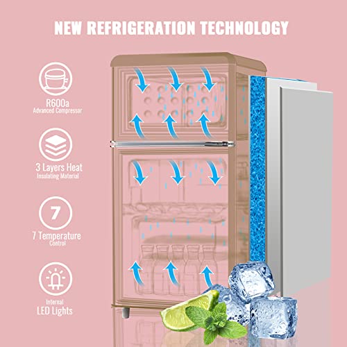 Mini Fridge with Freezer Dual Door Y64891