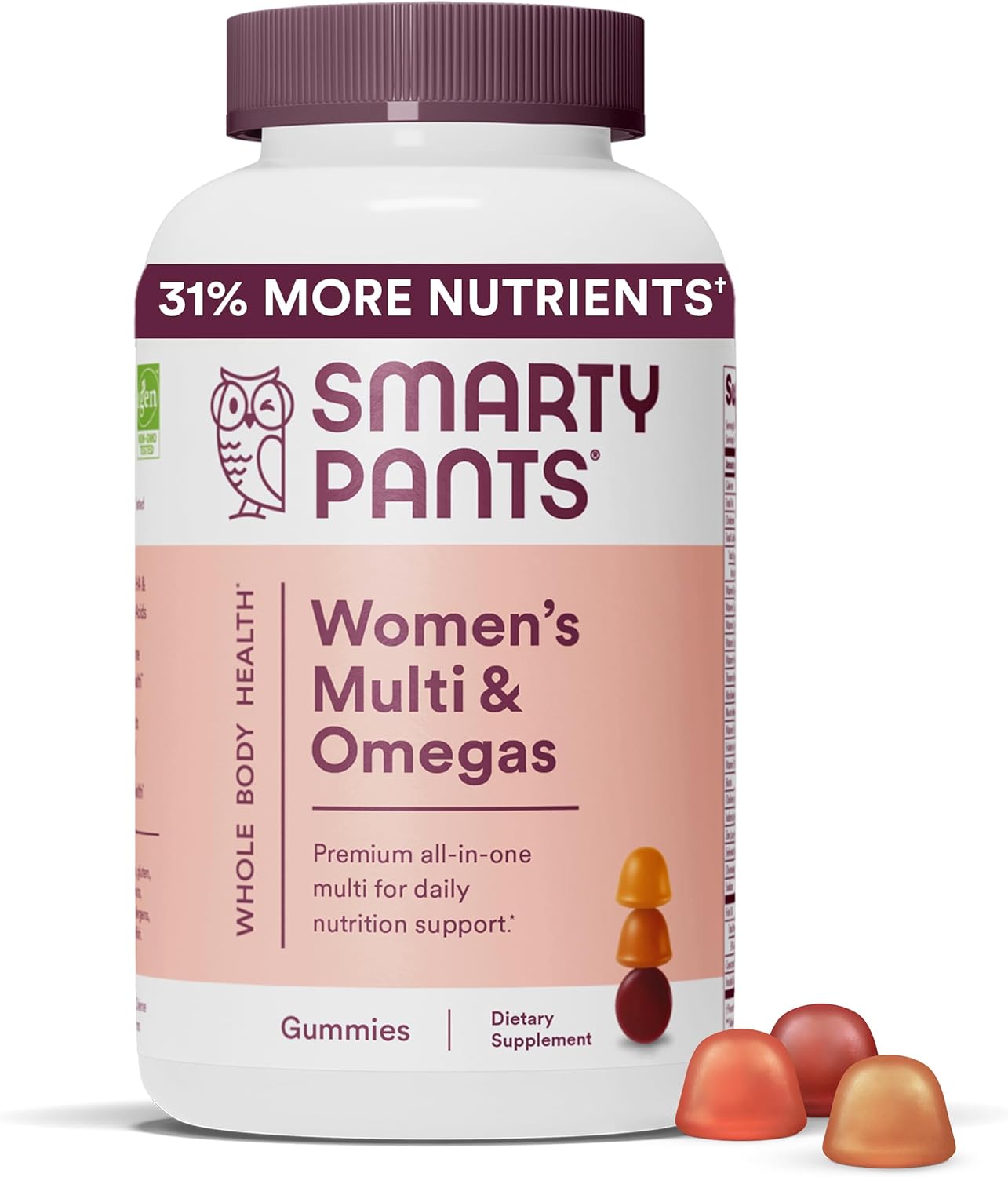Organic Kids Multivitamin Gummies with Probiotics, Omega 3, Vitamin D3, C, B12 & Women's Multivitamin Gummies with Omega 3 Fish Oil, Methylfolate, CoQ10 X582665