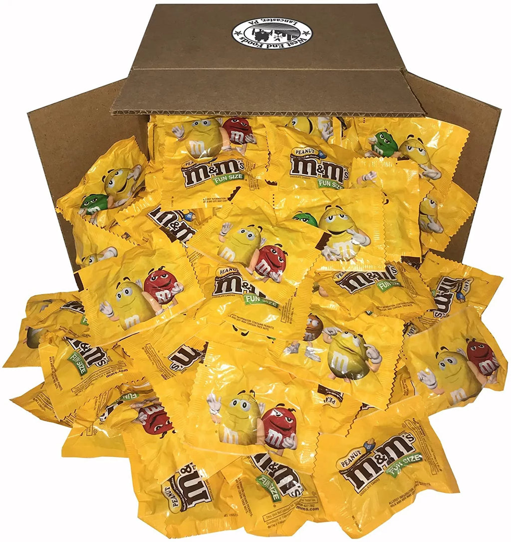 M&M's Peanut Chocolate Candy Fun Size Snacks, 5 LBs Bundle K768