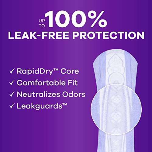 Adult Extra Heavy Long Incontinence Pads, 45 Count x 2 Packs (90 Count total) W675325