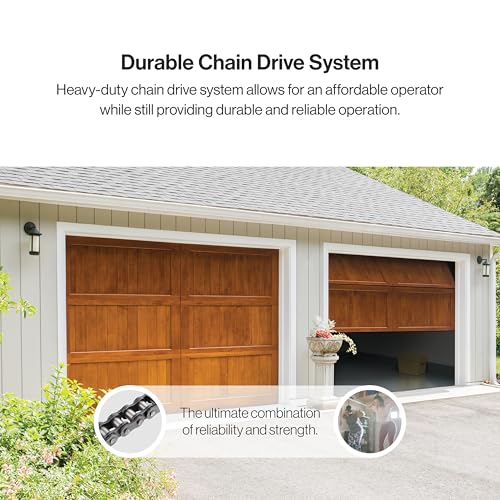 Garage Door Opener with Battery Backup, Black F9263