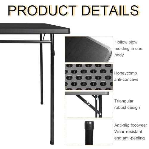 White 3ft Rectangular Plastic Folding Table D628265