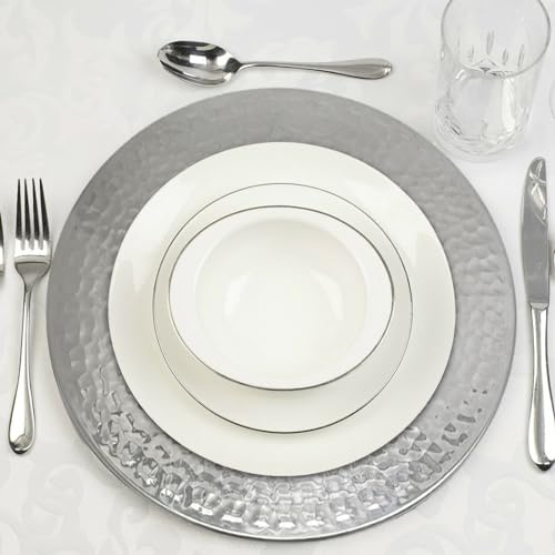 13-Inch Stainless Steel Gold Charger Plates Set of 6 Z8866