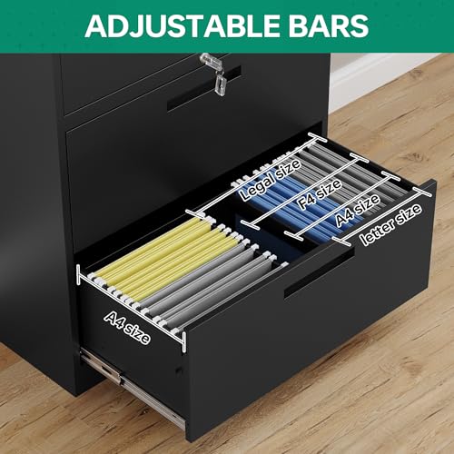 Black Metal 2 Drawer File Cabinet with Lock D88680