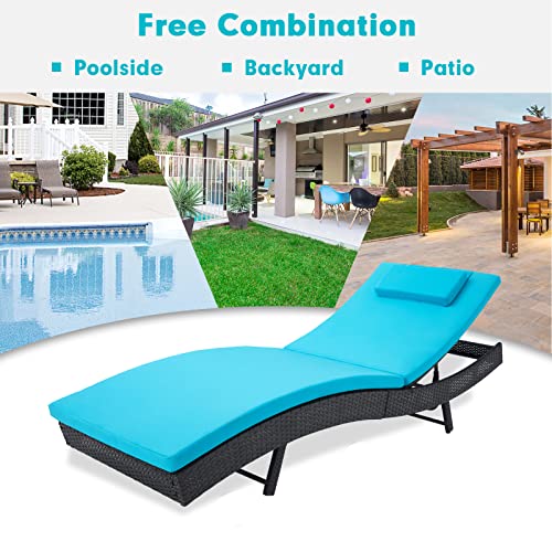 Outdoor Reclining PE Rattan Steel Frame Chaise Lounge Chairs Set of 2 O32764