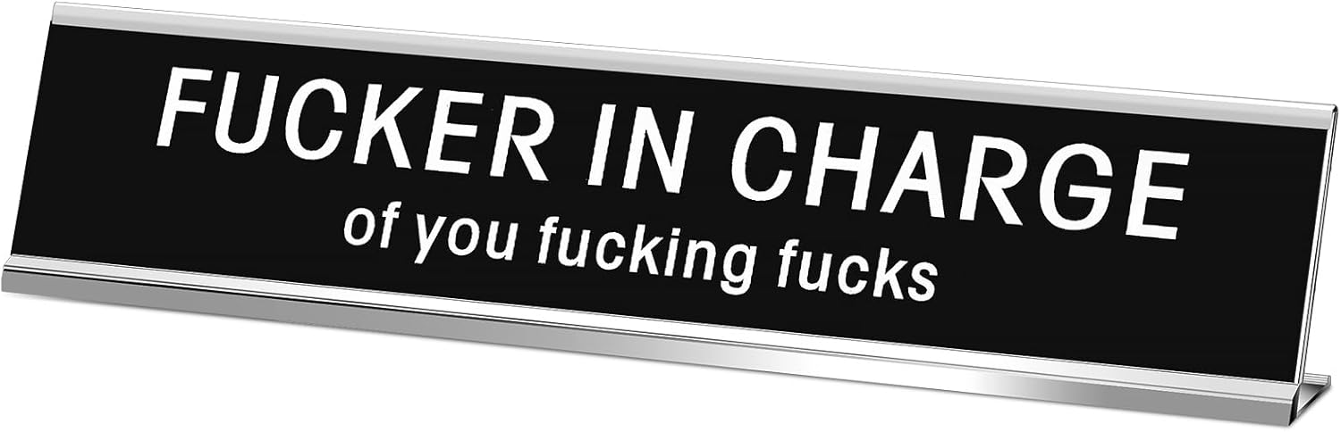Black Desk Plaque 10 x 2 Inch P44049