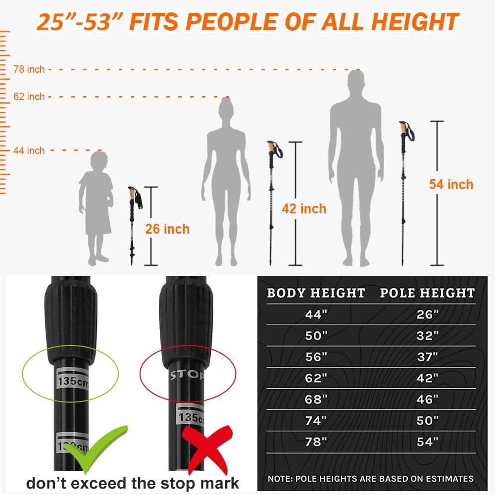 Carbon Fiber Trekking Poles with Cork Handle V30351