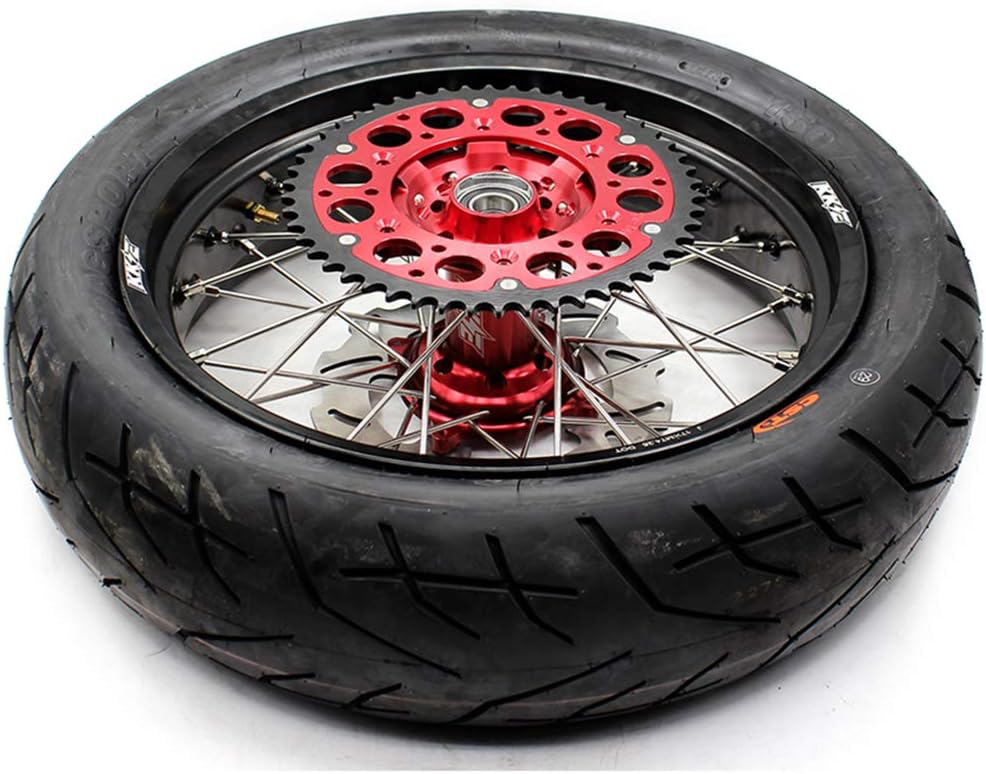Red Hub Supermoto Wheels with CST Tires U40826