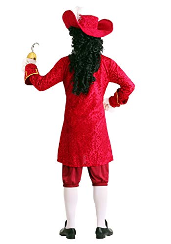 Adult Plus Size Pirate Captain Attire with Long Jacket, Cravat, Pants, and Hat C498197