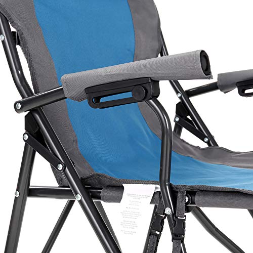 Tan & Gray Heavy-Duty Folding Camping Quad Chair with Cup Holder E275