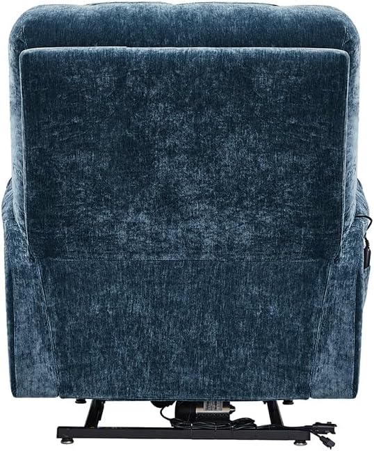 Blue Dual Motor Power Lift Recliner Chair with Remote Control Massage and Heat Cup Holder Y710