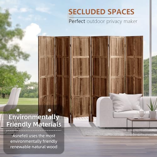 Wood 4 Panel Room Divider, 5.6 FT Tall Folding Privacy Screen P32526