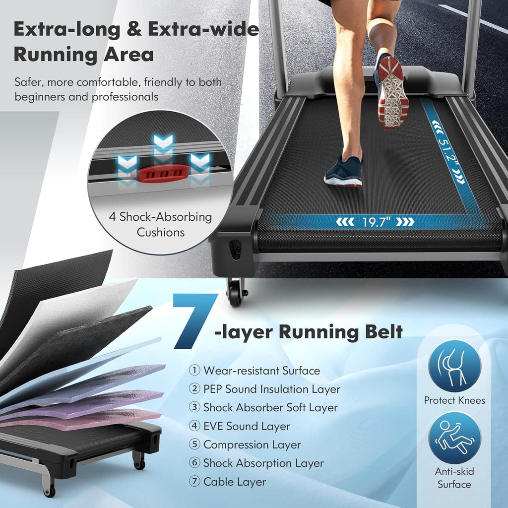 Foldable Treadmill with 15% Auto Incline L79316