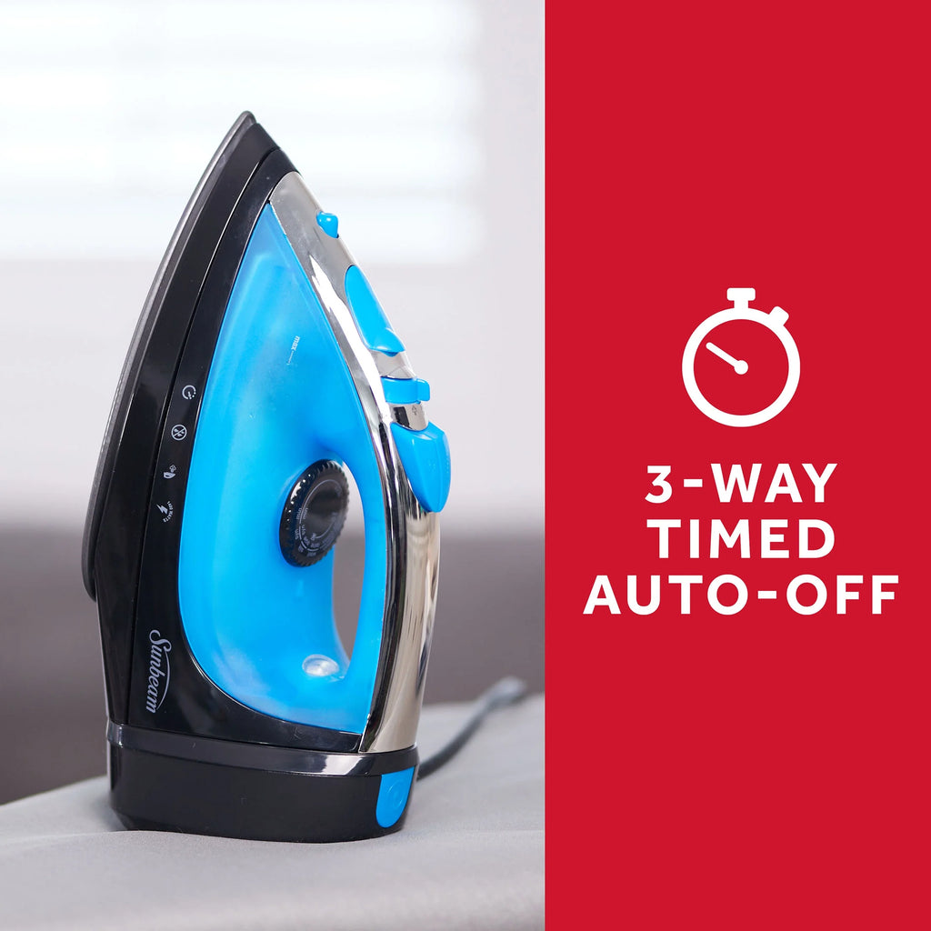1400W Steammaster Iron with Retractable Cord, Blue and Black Finish G9345