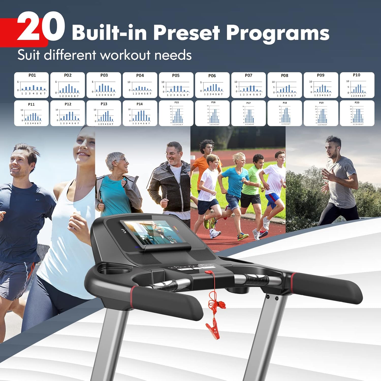 Foldable Treadmill with 15% Auto Incline L79316