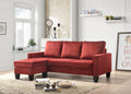 Burgundy Sofa Chaise S318