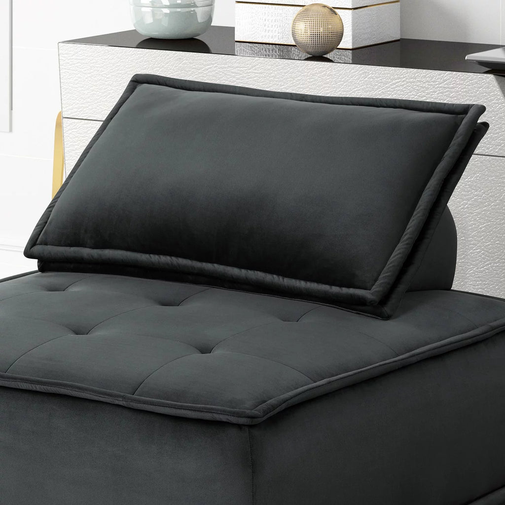 Armless Lounge Chair with Tufted Seat and Removable Cushion Cover Z1726