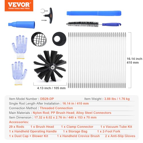 Dryer Vent Cleaner Kit with Complete Accessories V9961