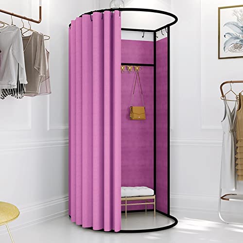 Portable Changing Room Divider with Shading Curtain - Black Frame O6837