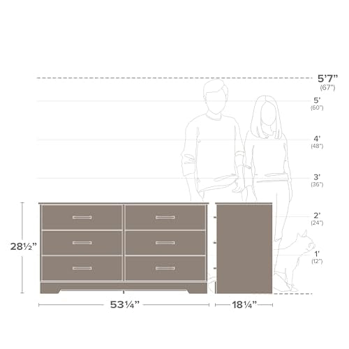Brown 6-Drawer Double Dresser S6391