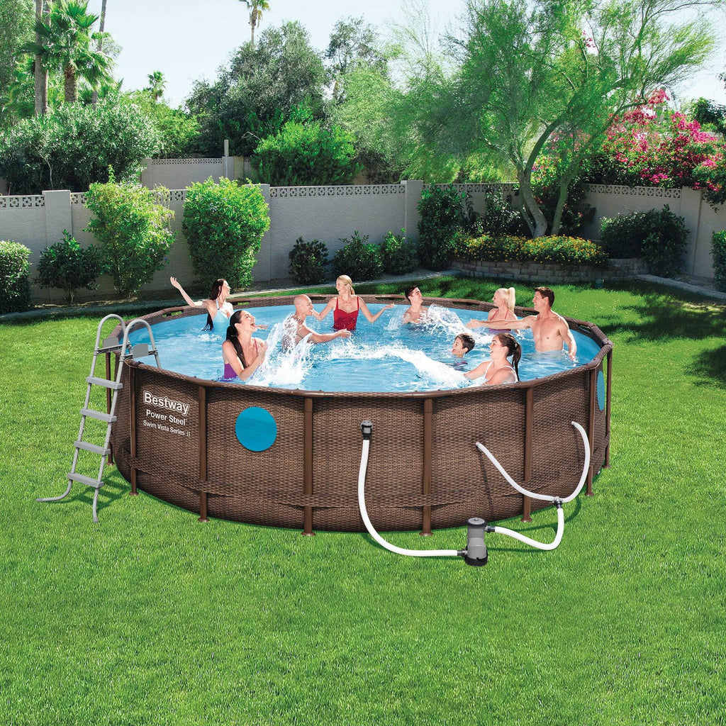 16ft x 48in Power Steel Swim Vista Pool Set I37782