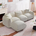 Beige Sectional Sofa with Moveable Ottoman A719