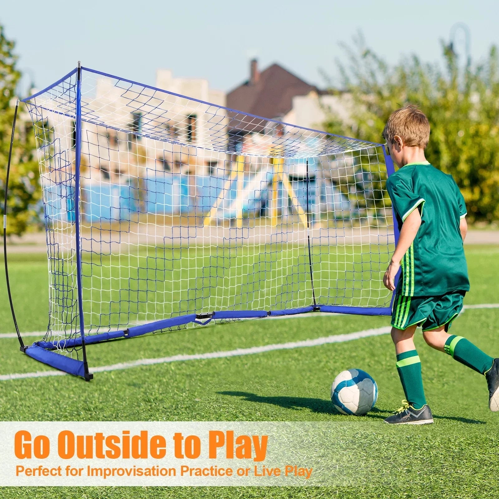 Blue 12 ft x 6 ft Portable Soccer Goal S69266