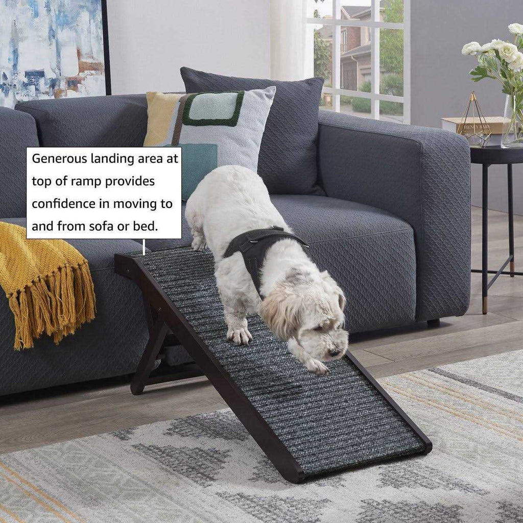 Foldable Wooden Pet Ramp Adjustable Height W5455