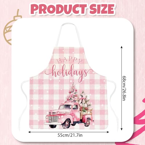 4Pcs Pink Christmas Kitchen Cooking Aprons B951