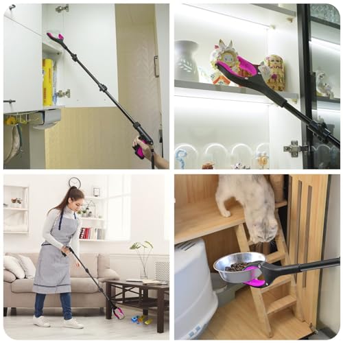 Pink Foldable Reacher Grabber Tool with 360° Rotating Jaw V67975
