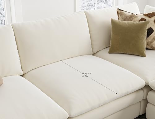 L Shaped Sectional Couch with Ottoman 4 Seats Sofa C69729