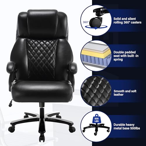 Black Ergonomic Leather High Back Office Chair J636425