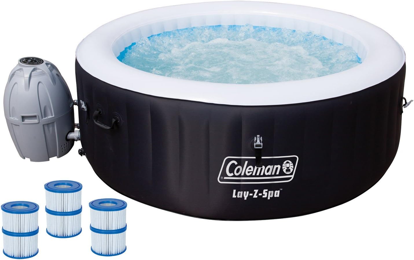 Black Round Inflatable Hot Tub with Cover and Filter Cartridge (12 Pack) Z6428