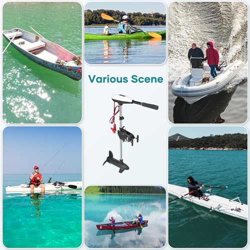 55lb Thrust 8 Speed Electric Outboard Motor with 30'' Shaft C9682