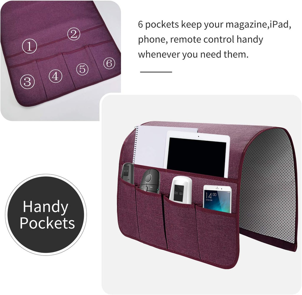 Sofa Armrest Organizer with 6 Pockets F746