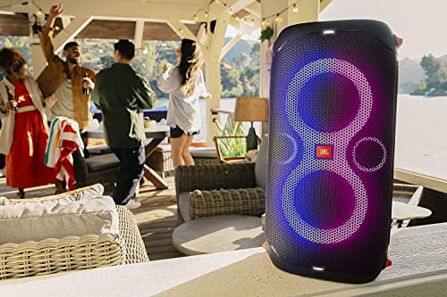 Black Portable Party Speaker with Built-in Lights F784
