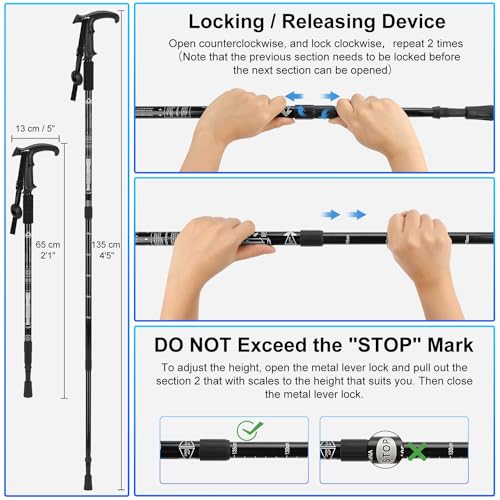 2 Pack Lightweight Aluminum Trekking Poles V8732