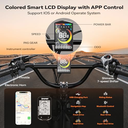 2000W Electric Bike with 48V Battery 20"x4.0" Fat Tires G555