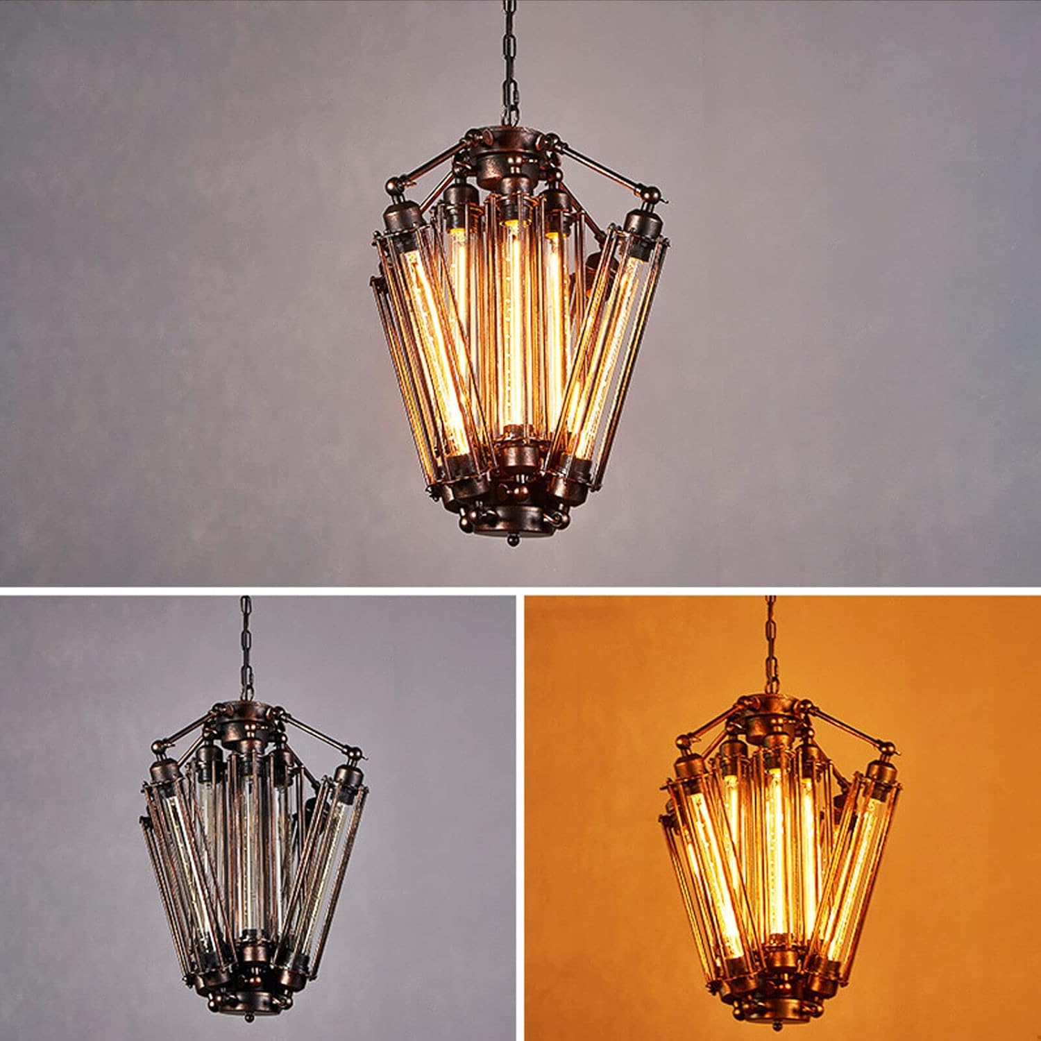 8-Lights Industrial Metal Pendant Chandelier E324