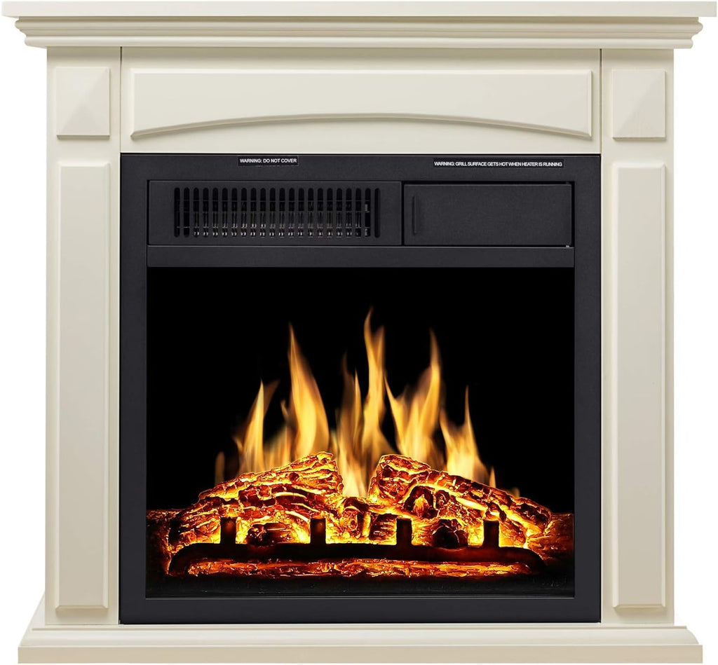 26’’ Electric Fireplace Heater with Remote Control, White S23153