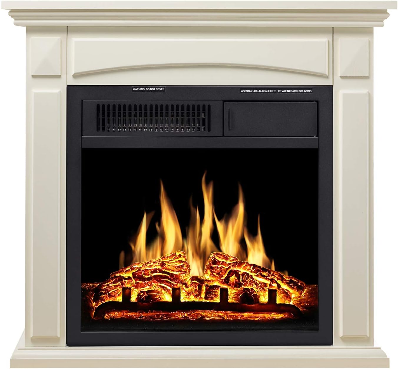 26’’ Electric Fireplace Heater with Remote Control, White S23153