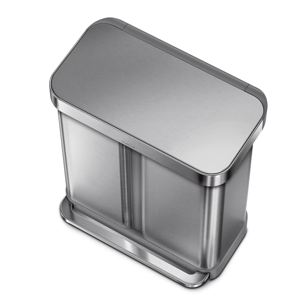 58 Liter Stainless Steel Dual Compartment Step Trash Can O5943