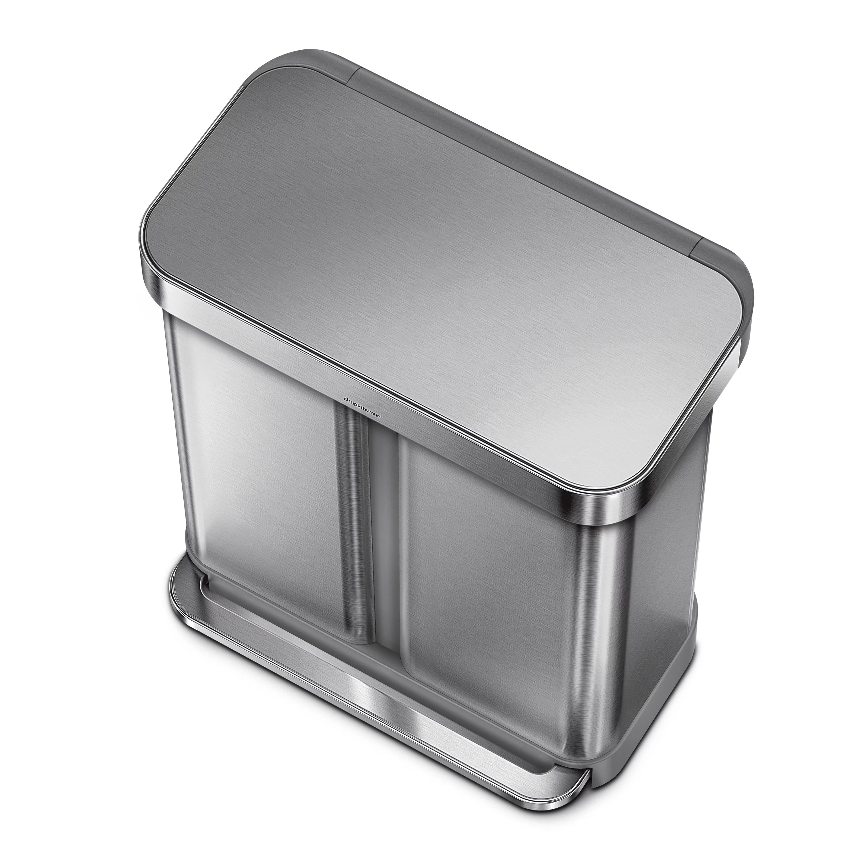 58 Liter Stainless Steel Dual Compartment Step Trash Can O5943
