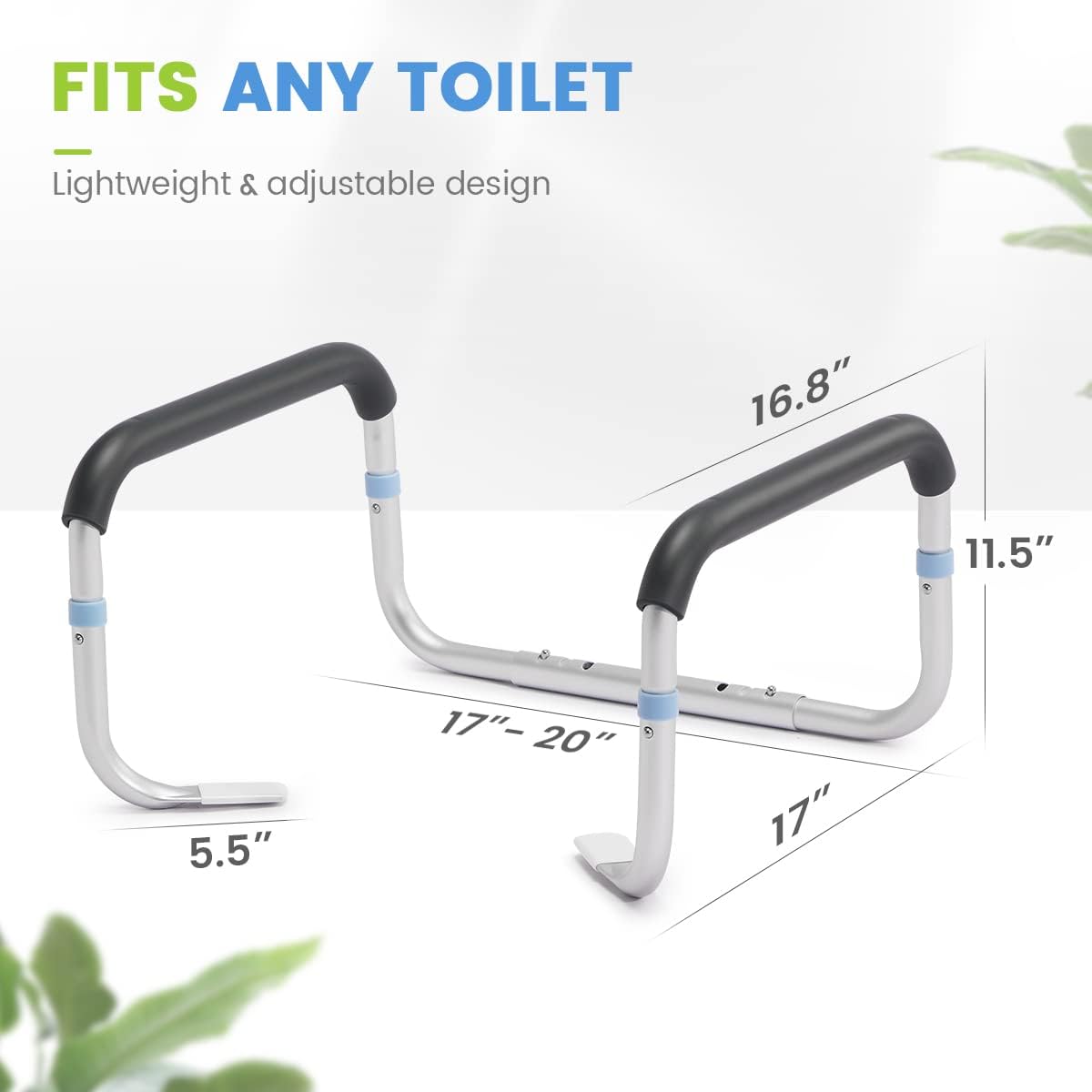 Adjustable Compact Toilet Safety Rail with Hand Rails A226
