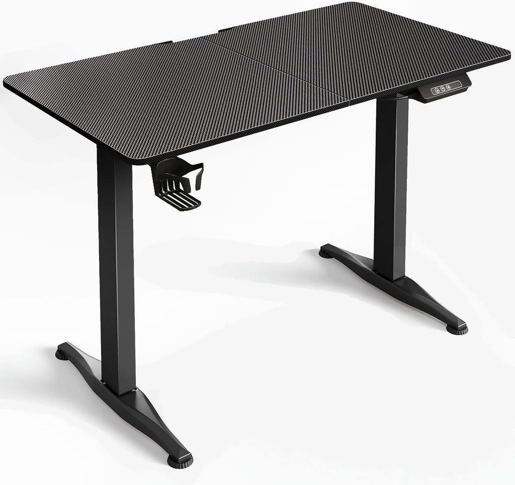 63 Inch L Shaped Electric Adjustable Height Desk Brown Walnut R8400