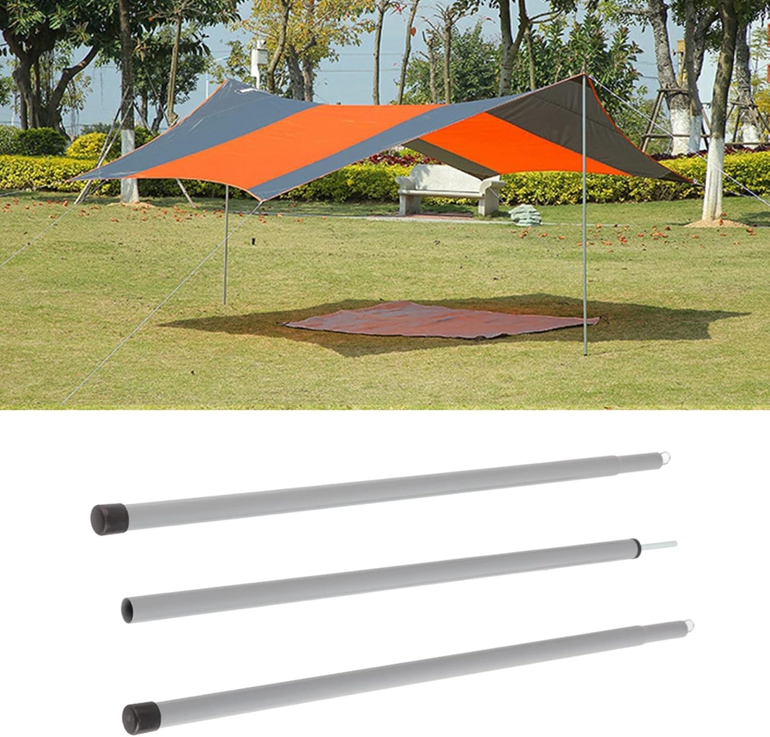 Telescoping Adjustable Iron Tarp Poles T190
