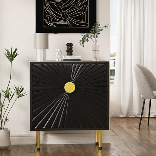 White Accent Storage Cabinet with Gold Handle Set 2 N312624