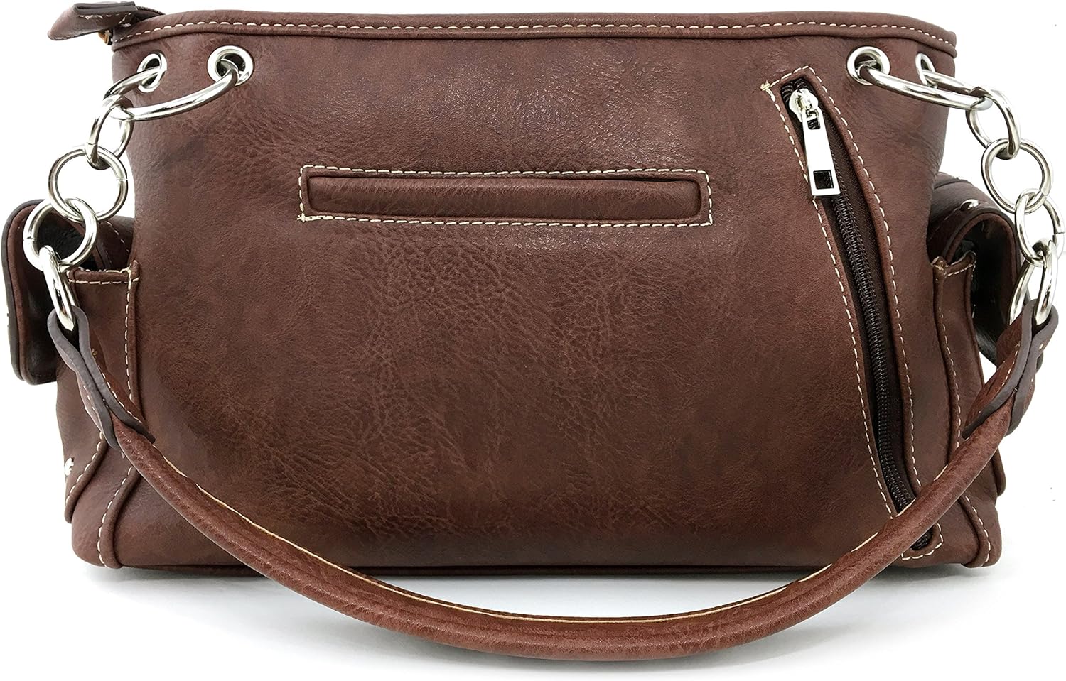 Brown Horse Embroidery Studded Concealed Carry Handbag Purse and Wallet H187637